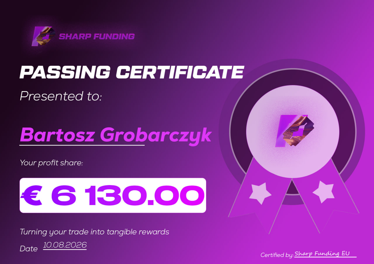 Bartosz Grobarczyk — zweryfikowane potwierdzenie wypłaty € 6 130,00 z konta symulowanego
