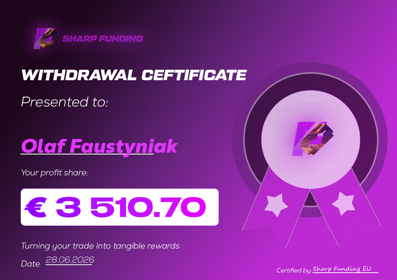 Olaf Faustyniak — zweryfikowane potwierdzenie wypłaty € 3 510,70 z konta symulowanego